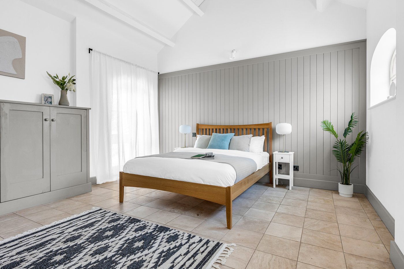 Same room after home staging and decluttering, styled to sell